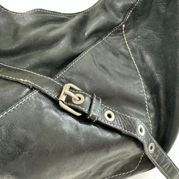 Giudit Black Italian Leather Slouch Hobo Bag – Women’s Large Shoulder Purse - Picture 8 of 14